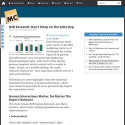 B2B Research: Don’t Sleep on the Sales Rep