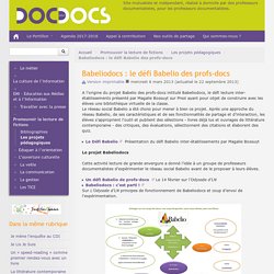 Babeliodocs : le défi Babelio des profs-docs