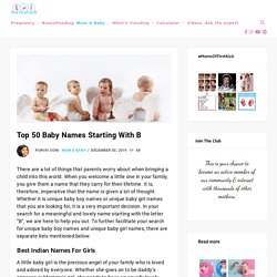 Top 50 Baby Names Starting With B - The First Kick