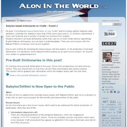 Alon In The World - Fugue In C# Major: Babylon-based dictionaries on Kindle - Round 2