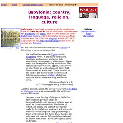 Babylonia: country, language, religion, culture