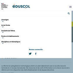EDUSCOL Présentation lycée et bac 2021
