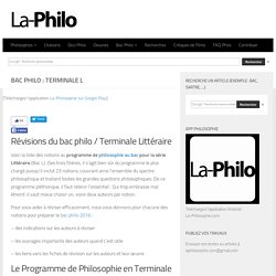 Bac Philo : Terminale l