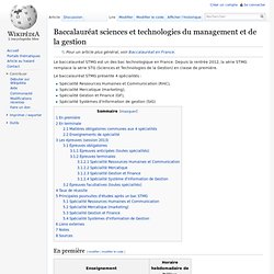 Baccalauréat sciences et technologies du management et de ...