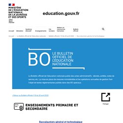 Livret scolaire BO n°18 du 30 avril 2020