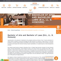 BA LLB: Bachelor of Arts and Bachelor of Laws (Hons.)