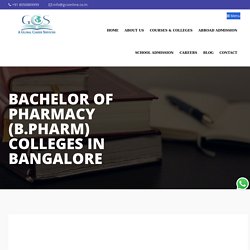 Bachelor of Pharmacy Colleges in Bangalore