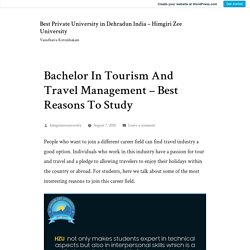 Bachelor In Tourism And Travel Management – Best Reasons To Study