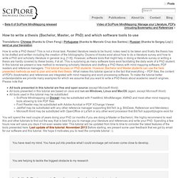 How to write a thesis (Bachelor, Master, or PhD) and which software tools to use - SciPlore