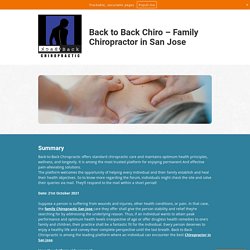 Back to Back Chiro – Family Chiropractor in San Jose
