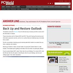 Back Up and Restore Outlook