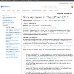 Back up a farm (SharePoint Server 2010)