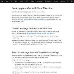 Back up your Mac with Time Machine
