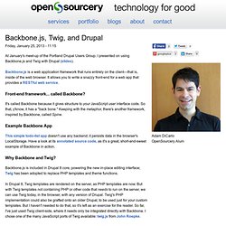 Backbone.js, Twig, and Drupal