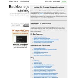 Backbone.js Training - A Multi-Day, Hands-On, Training Class