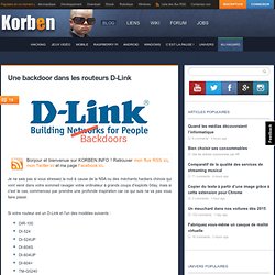 Une backdoor dans les routeurs D-Link « Korben Korben