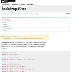 backdrop-filter - CSS: Cascading Style Sheets