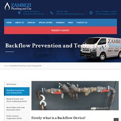 Backflow Testing, Perth Plumbers I Zambezi Plumbing