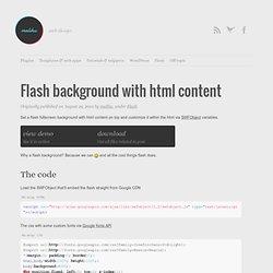 Flash background with html content