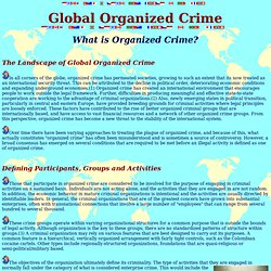 Organized Crime: Background and Definitions