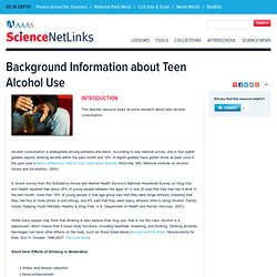 Background Information about Teen Alcohol Use