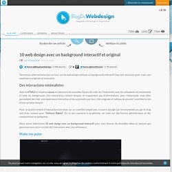 10 web design avec un background interactif et original
