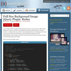 Full Size Background Image jQuery Plugin: Redux