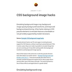 CSS background image hacks