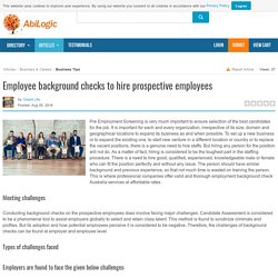 Employee background checks to hire prospective employees