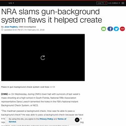 NRA slams gun-background system flaws it helped create