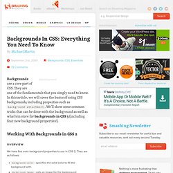Backgrounds in CSS