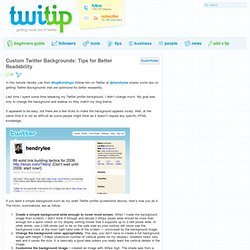 Custom Twitter Backgrounds: Tips for Better Readability
