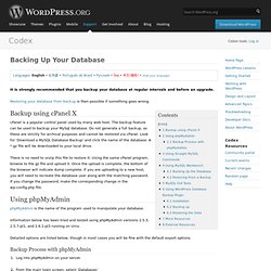 Backing Up Your Database