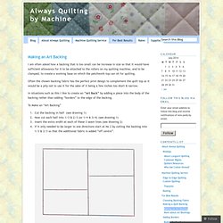 Always Quilting by Machine