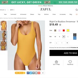 High Cut Backless Swimwear YELLOW: One-Pieces