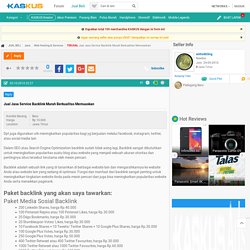 Jual Jasa Backlink Murah Berkualitas Memuaskan