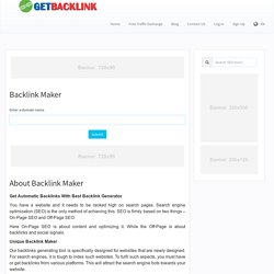 Backlink Maker and Backlink Generator