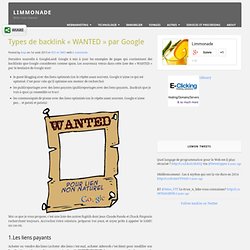 Types de backlink "WANTED" par Google - Limmonade