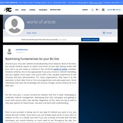 Backlinking Fundamentals for your Biz Site
