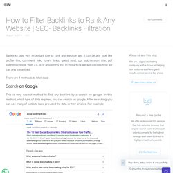 How to Filter Backlinks to Rank Any Website