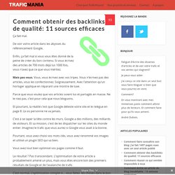 Obtenir des backlinks de qualité : 10 méthodes efficaces