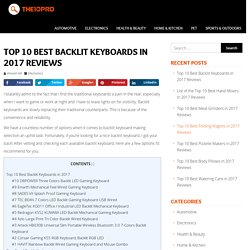 Top 10 Best Backlit Keyboards in 2017 Reviews – The10Pro