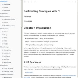 Backtesting Strategies with R