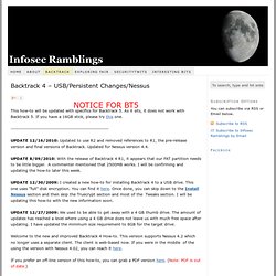 Backtrack 4 – USB/Persistent Changes/Nessus