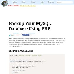 Backup Your MySQL Database Using PHP