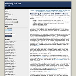 Backup SQL Server 2005 and 2008 Databases