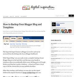 Backup Your Blogger Blog in a Click