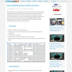 How To Backup Your Twitter Archive