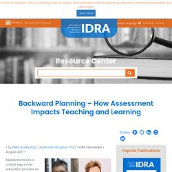 Backward Planning – How Assessment Impacts Teaching and Learning - IDRA
