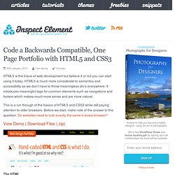 Code a Backwards Compatible, One Page Portfolio with HTML5 and CSS3